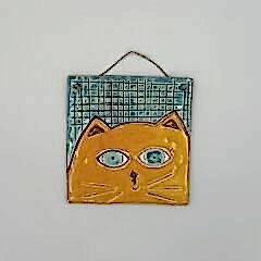 Kedi Seramik Duvar Süsü
