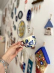 Mavi Çiçekli Kupa